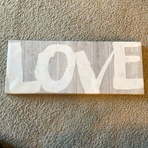 Grey and white “love” sign!